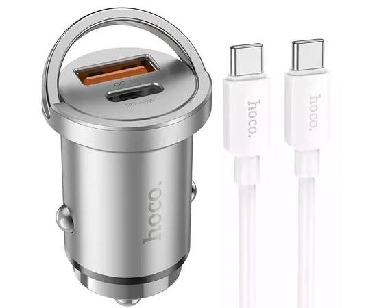 АЗУ Hoco NZ10 Handy PD45W+QC3.0 + Type-C to Type-C Silver