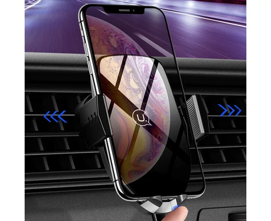 Автодержатель с БЗУ USAMS US-CD72 (wireless) Черный