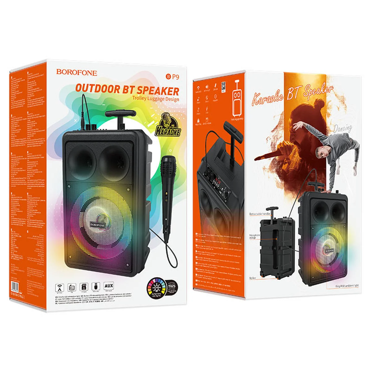 Bluetooth Колонка Borofone BP9 Dancing outdoor BT speaker Black