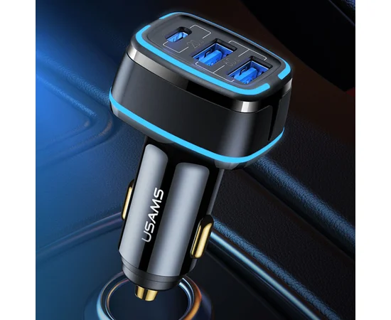 АЗУ Usams US-CC126 C24 80W 3 Ports Чорний