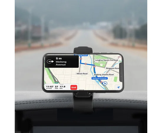 Автодержатель Hoco CA50 з затискачем Чорний