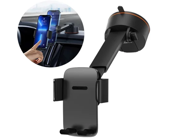 Автодержатель Baseus Easy Control Clamp Pro (Suction Cup Version) (SUYK020001) Black