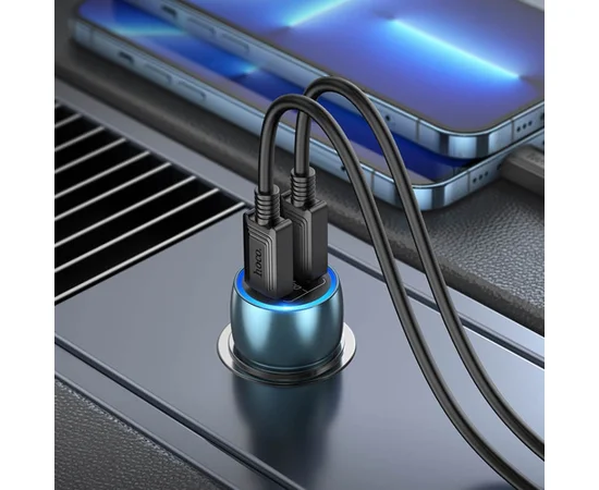 АЗУ Hoco Z48 Tough 40W (2Type-C) + Type-C to Type-C Metal gray