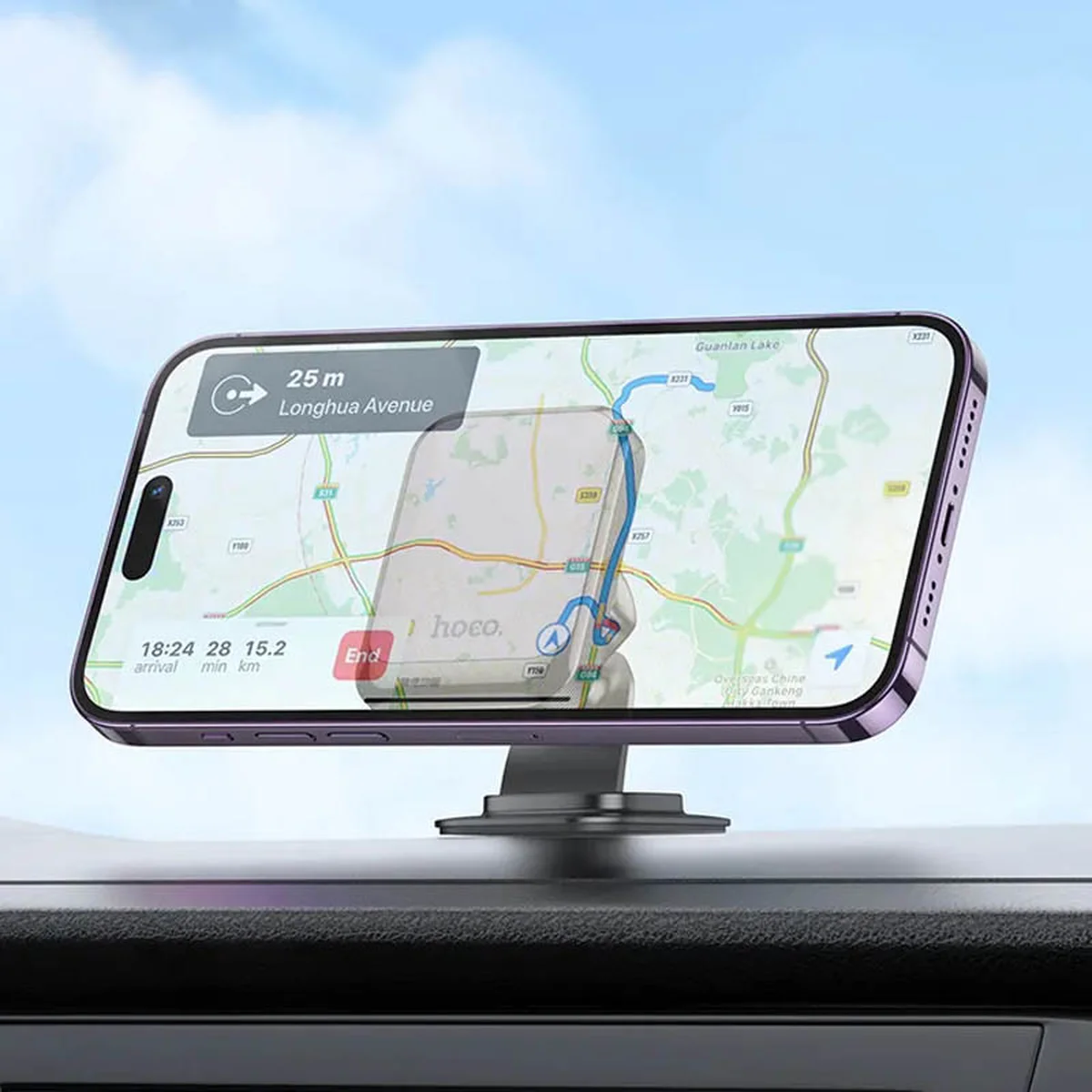 Автодержатель Hoco H25 Climber (center console) Black / Gray