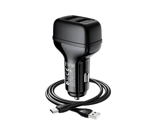 АЗУ Hoco Z36 (2USB/2.4A) + MicroUSB Черный