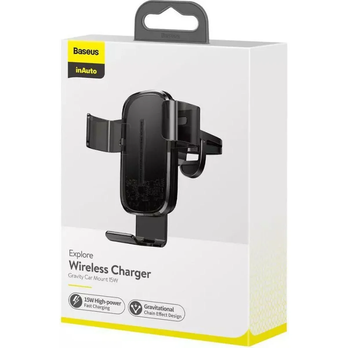 Автодержатель з БЗУ Baseus Explore Gravity Car Mount 15W Чорний