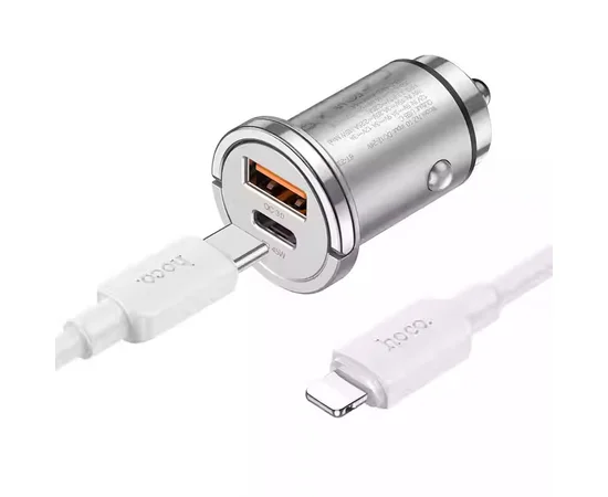 АЗУ Hoco NZ10 Handy PD45W+QC3.0 + Type-C to Lightning Silver