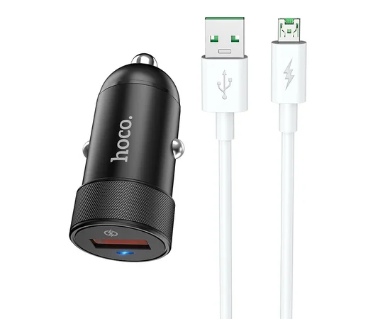 АЗП Hoco Z32A QC3.0 (1USB / 4.0A) + MicroUSB Чорний