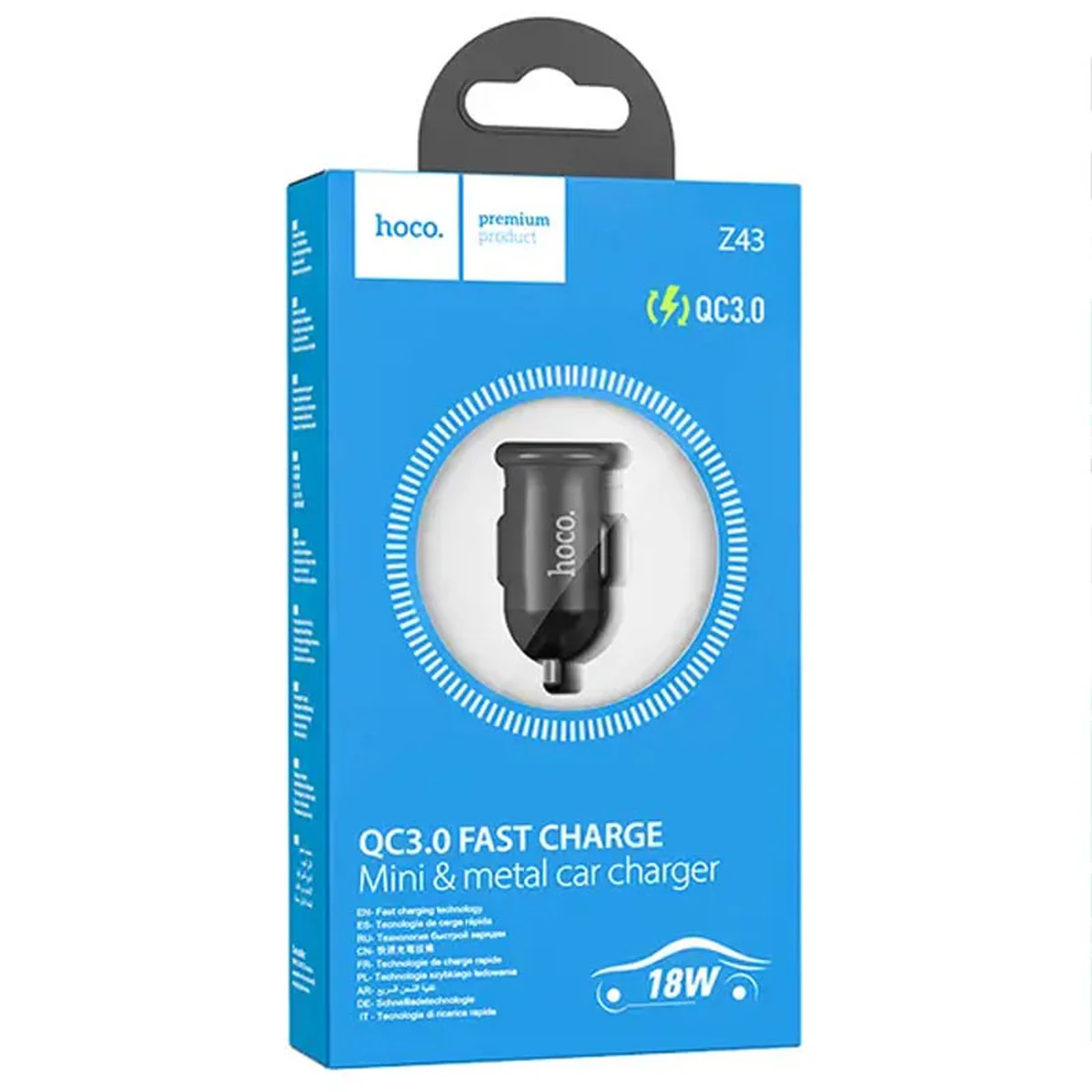 АЗУ Hoco Z43 QC3.0 (1USB/18W) Чорний