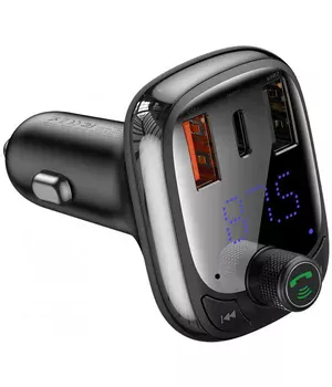 АЗУ FM модулятор Baseus T typed S-13 (PPS QC) 2USB + Type-C (CCTM) Чорний