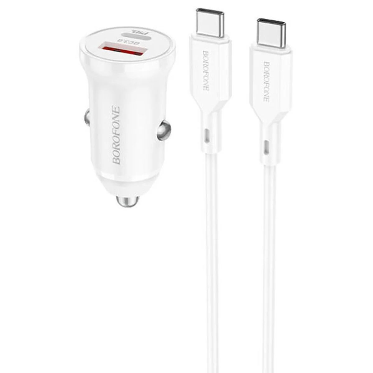 АЗУ Borofone BZ18A PD20W+QC3.0 + Type-C to Type-C Білий