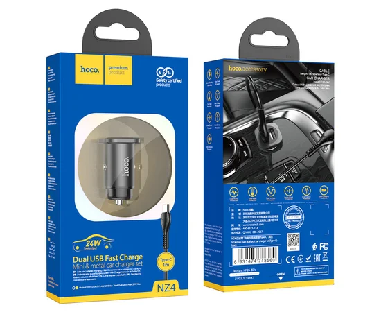 АЗУ Hoco NZ4 (2USB 2.4A) + Type-C Черный