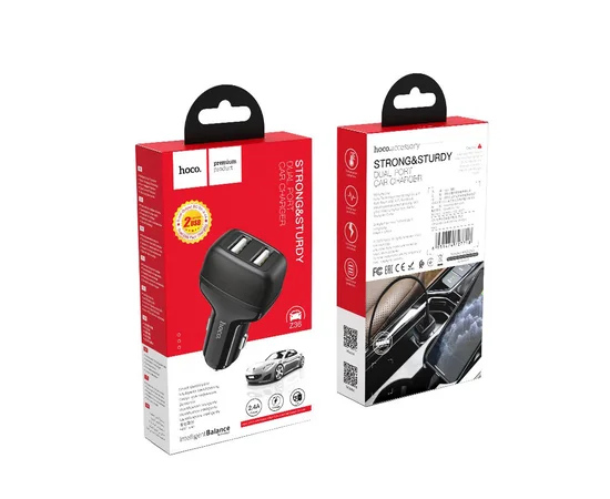 АЗП Hoco Z36 (2USB / 2.4A) Чорний