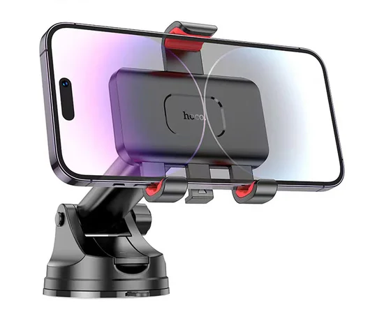 Автодержатель Hoco H22 Dragon automatic clamping (center console) Red and black