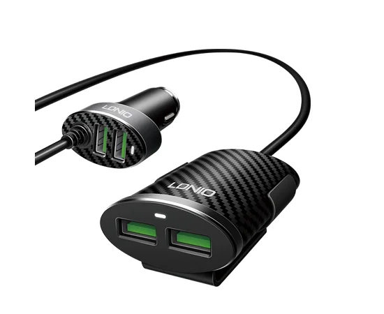 АЗП LDNIO Dual C502 (4 USB Ports) Чорний / Сірий