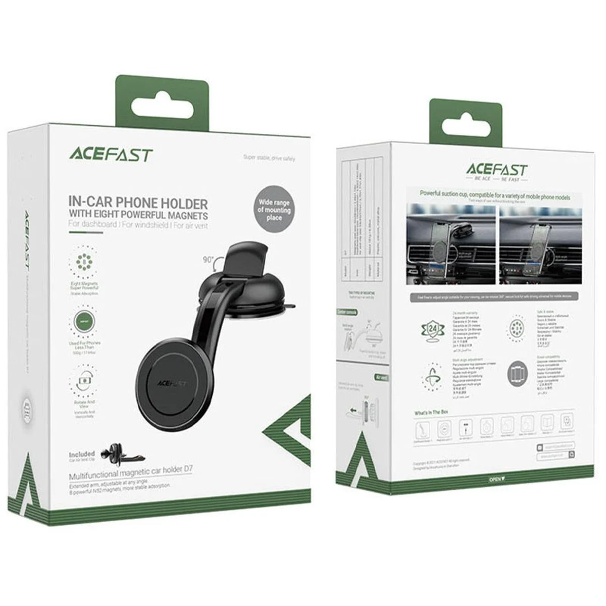 Автодержатель Acefast D7 multifunctional magnetic car holder Black