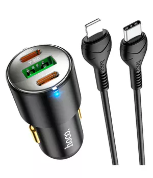 АЗУ Hoco NZ6 PD45W (2Type-C/1USB) + Type-C to Lightning Black