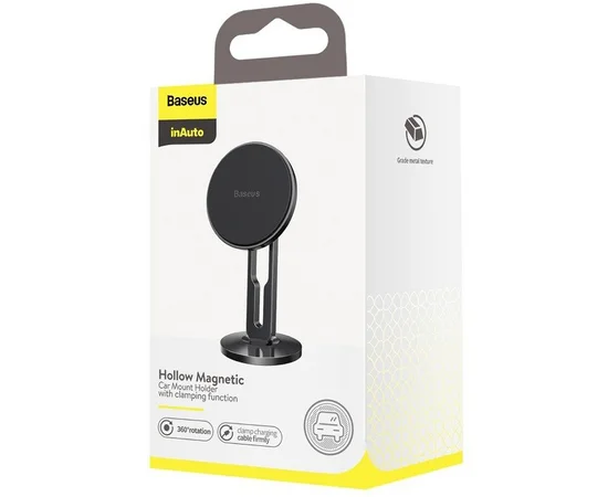 Автодержатель Baseus Hollow Magnetic with Clamping Function Vertical Type Черный