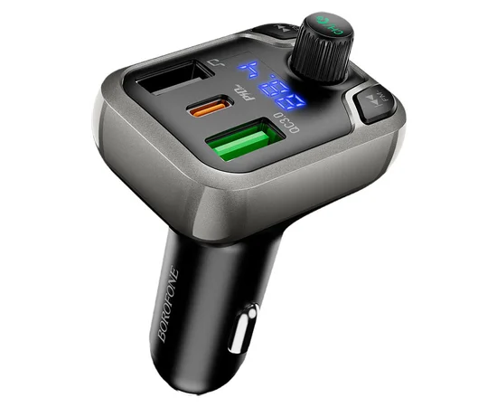 АЗУ FM модулятор Borofone BC38 Flash Energy PD20W+QC3.0 Чорний