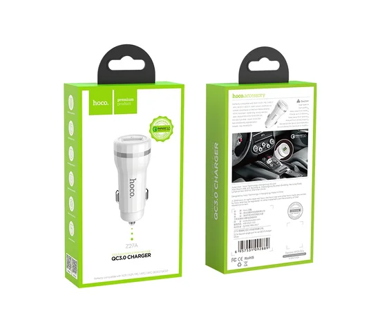 АЗП Hoco Z27A Staunch QC3 3A.0 1USB Білий