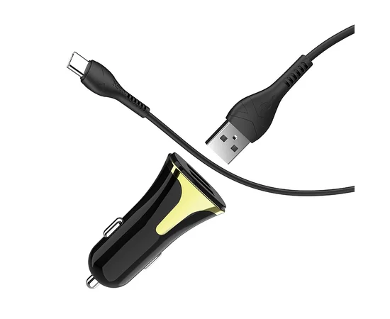 АЗУ Hoco Z31 QC3.0 (2USB/3.4A) + Type-C Черный