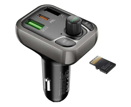 АЗУ FM модулятор Borofone BC38 Flash Energy PD20W+QC3.0 Чорний