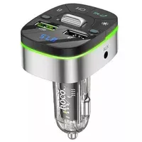 АЗУ FM модулятор Hoco E71 Crystal transparent QC3.0 Jazz black