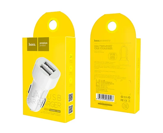 АЗУ Hoco Z2A (2USB 2.4A) (+кабель microUSB) Белый