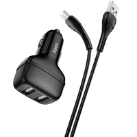 АЗП Hoco Z36 (2USB / 2.4A) + MicroUSB Чорний