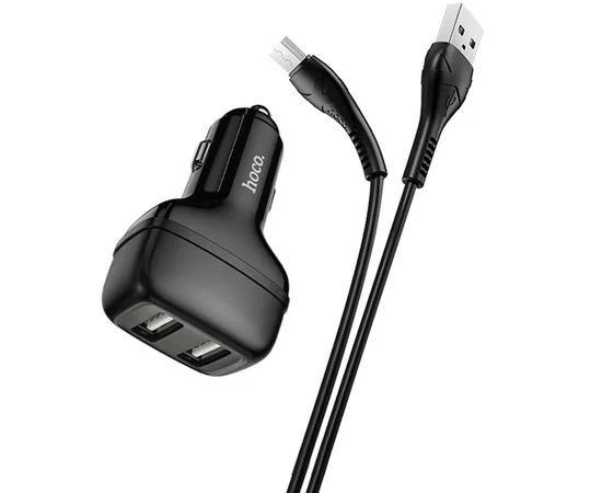 АЗУ Hoco Z36 (2USB/2.4A) + MicroUSB Черный