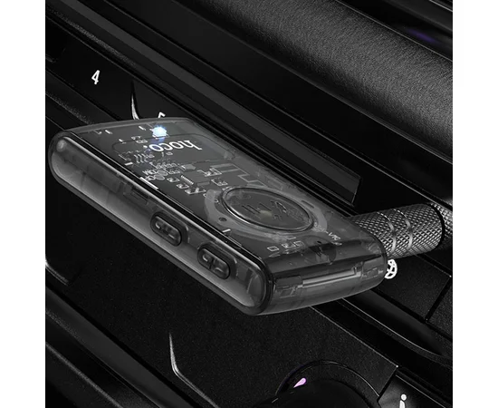 Bluetooth аудио ресивер Hoco E66 Transparent discovery edition Jazz black