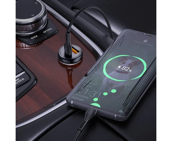 АЗУ Hoco NZ5 Smooth road PD30W + QC3.0 + Type-C to Type-C Черный