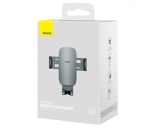 Автодержатель Baseus Metal Age 2 Gravity Car Mount (Air Outlet Version) (SUJS000013) Dark Grey