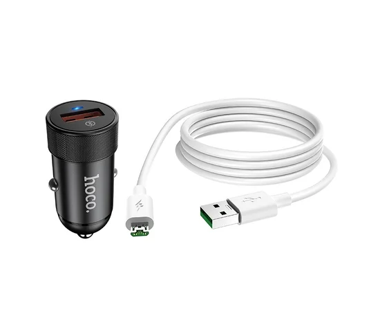 АЗП Hoco Z32A QC3.0 (1USB / 4.0A) + MicroUSB Чорний