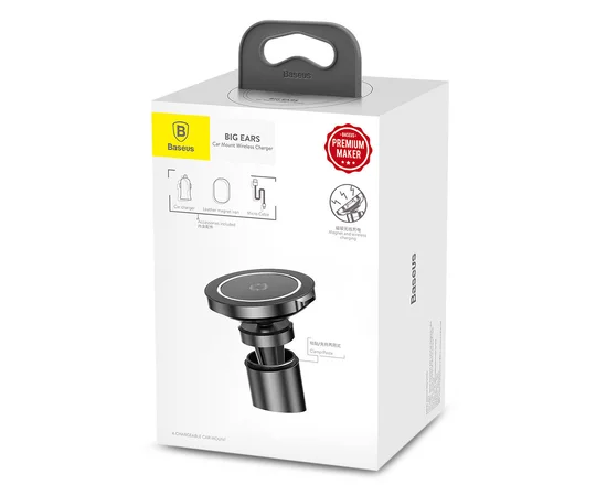 Автодержатель Baseus Big Ears Magnetic Wireless Черный