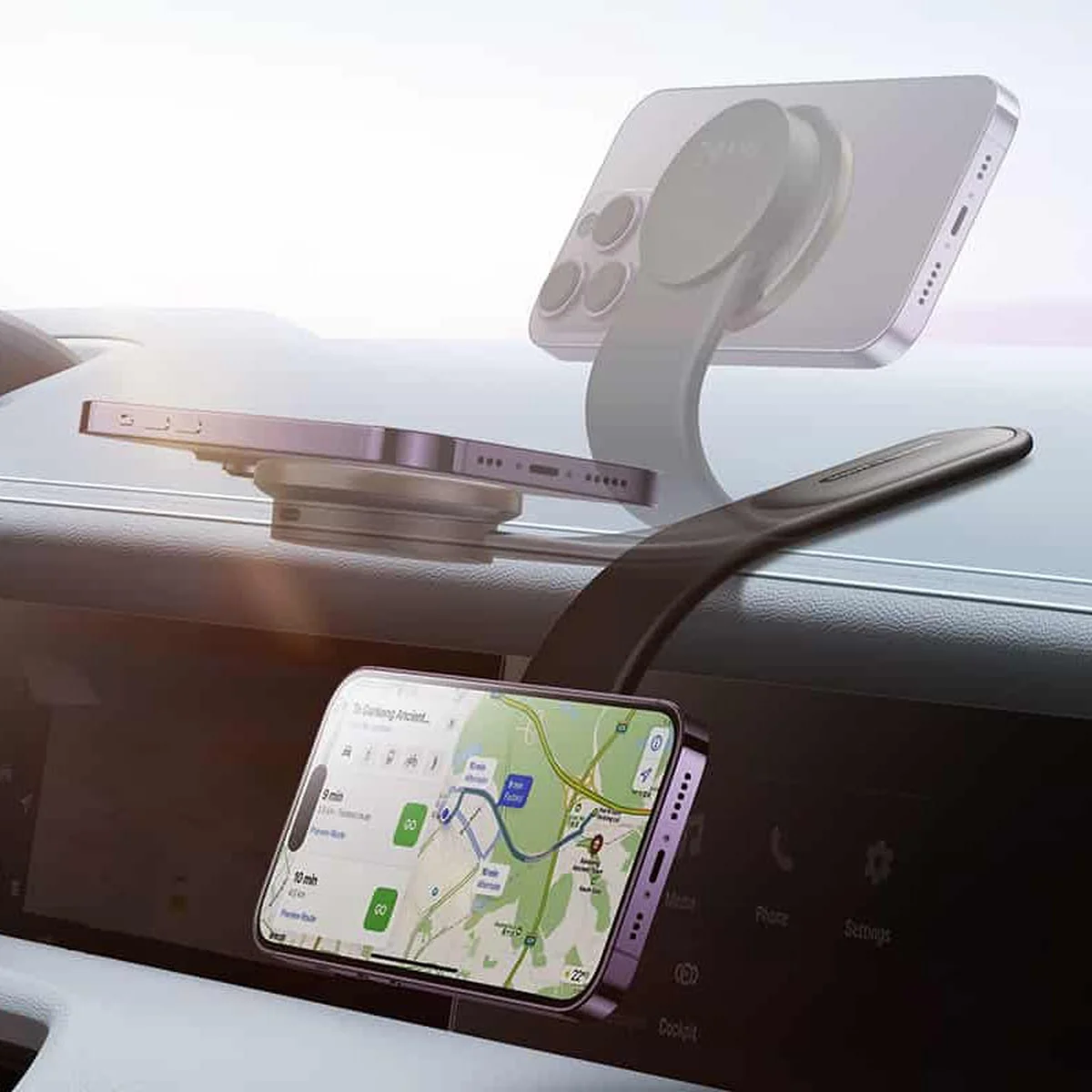 Автодержатель Baseus C02 Pro Series Magnetic Wireless Charging Car Mount Cluster (C40156000111-00) Black