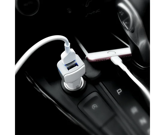 АЗУ Hoco Z23 Grand Style + Cable (Micro) 2.4A 2USB Белый