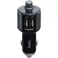 АЗУ FM модулятор Hoco E19  (2USB 2.4А) Черный / Серый