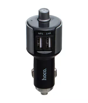 АЗУ FM модулятор Hoco E19 (2USB 2.4А) Чорний / Сірий