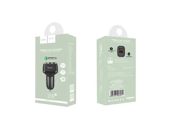 АЗП Hoco Z15A QC3.0 (3USB / 4.8A) Чорний