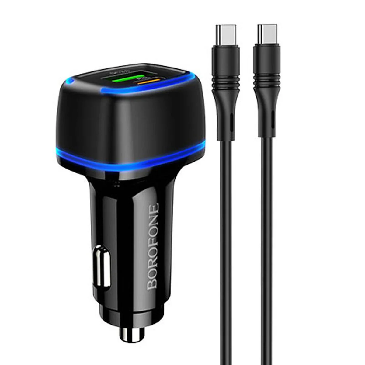 АЗУ Borofone BZ14A PD20W+QC3.0 (1Type-C/1USB/3A) + Type-C to Type-C Чорний