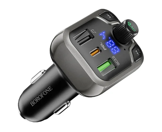 АЗУ FM модулятор Borofone BC38 Flash Energy PD20W+QC3.0 Чорний