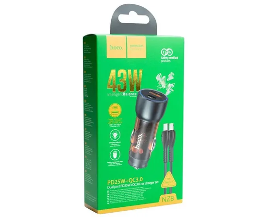 АЗУ Hoco NZ8 PD43W + QC3.0 + Type-C to Lightning Коричневый