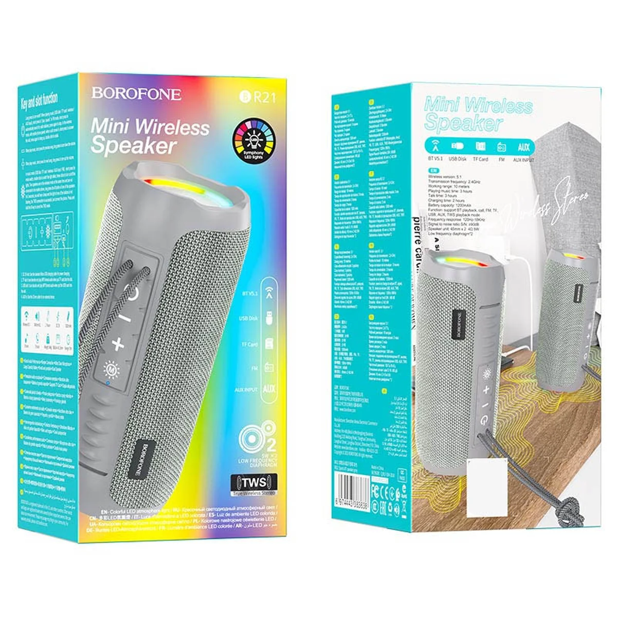 Bluetooth Колонка Borofone BR21 Gray