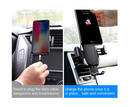 Автодержатель с БЗУ Baseus Gravity Wireless Air Vent Черный