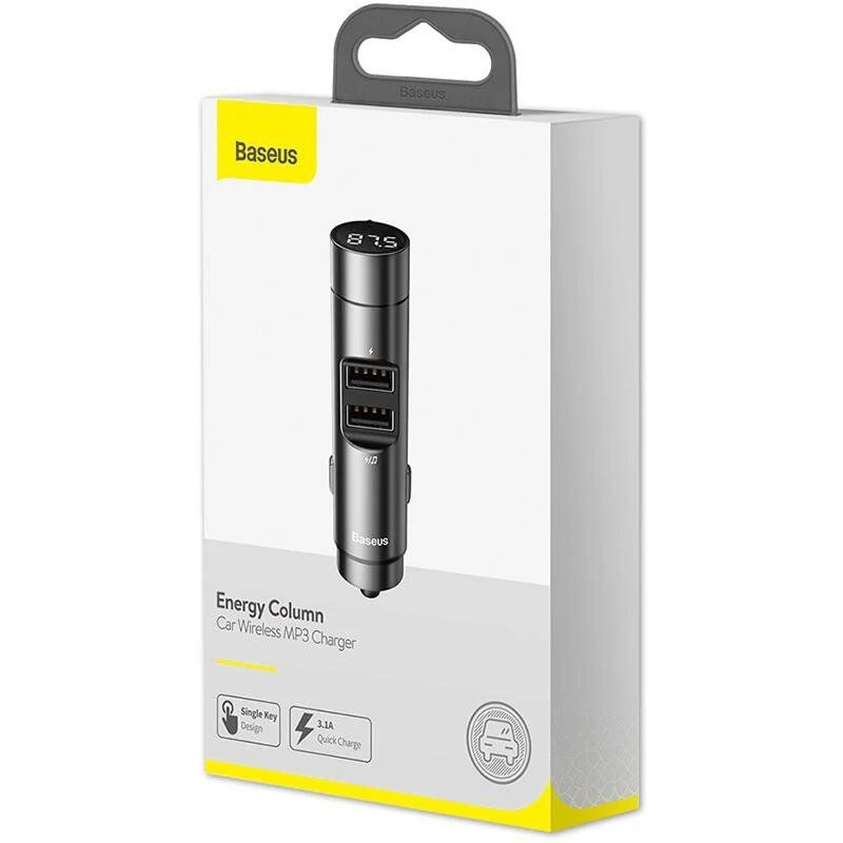 АЗУ Baseus Energy Column Bluetooth FM Launcher PPS 2USB Серебряный