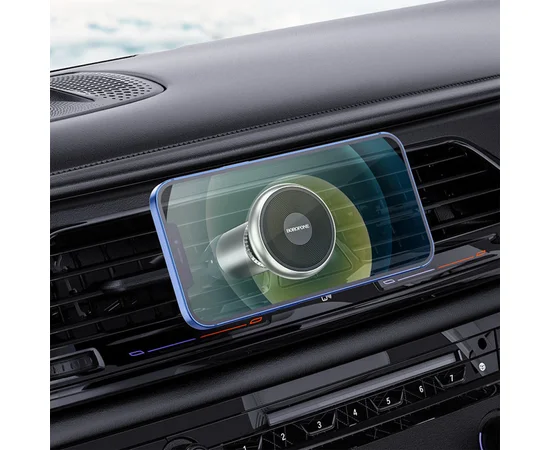 Автодержатель Borofone BH47 Cool move air outlet magnetic (extended version) Black / Silver