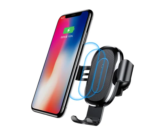 Автодержатель с БЗУ Baseus Gravity Wireless Air Vent Черный