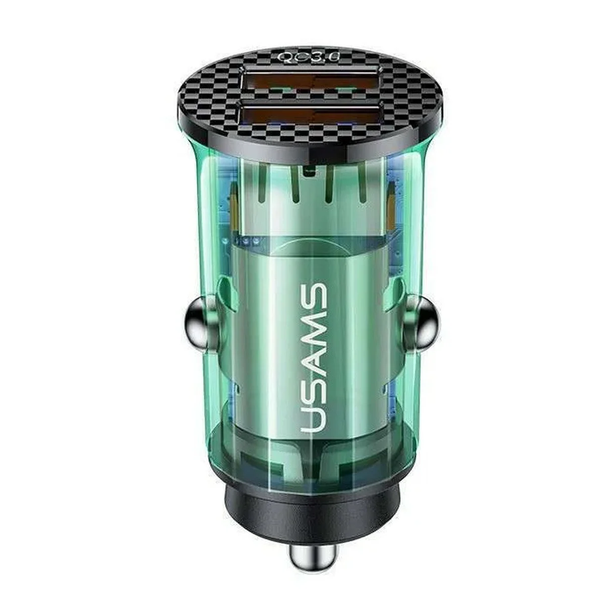 АЗП Usams US-CC122 C23 36W Super Si (2USB / 36W) Прозорий / Синій