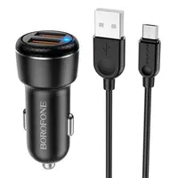 АЗУ Borofone BZ17 QC3.0 (2USB/3A) + MicroUSB Чорний
